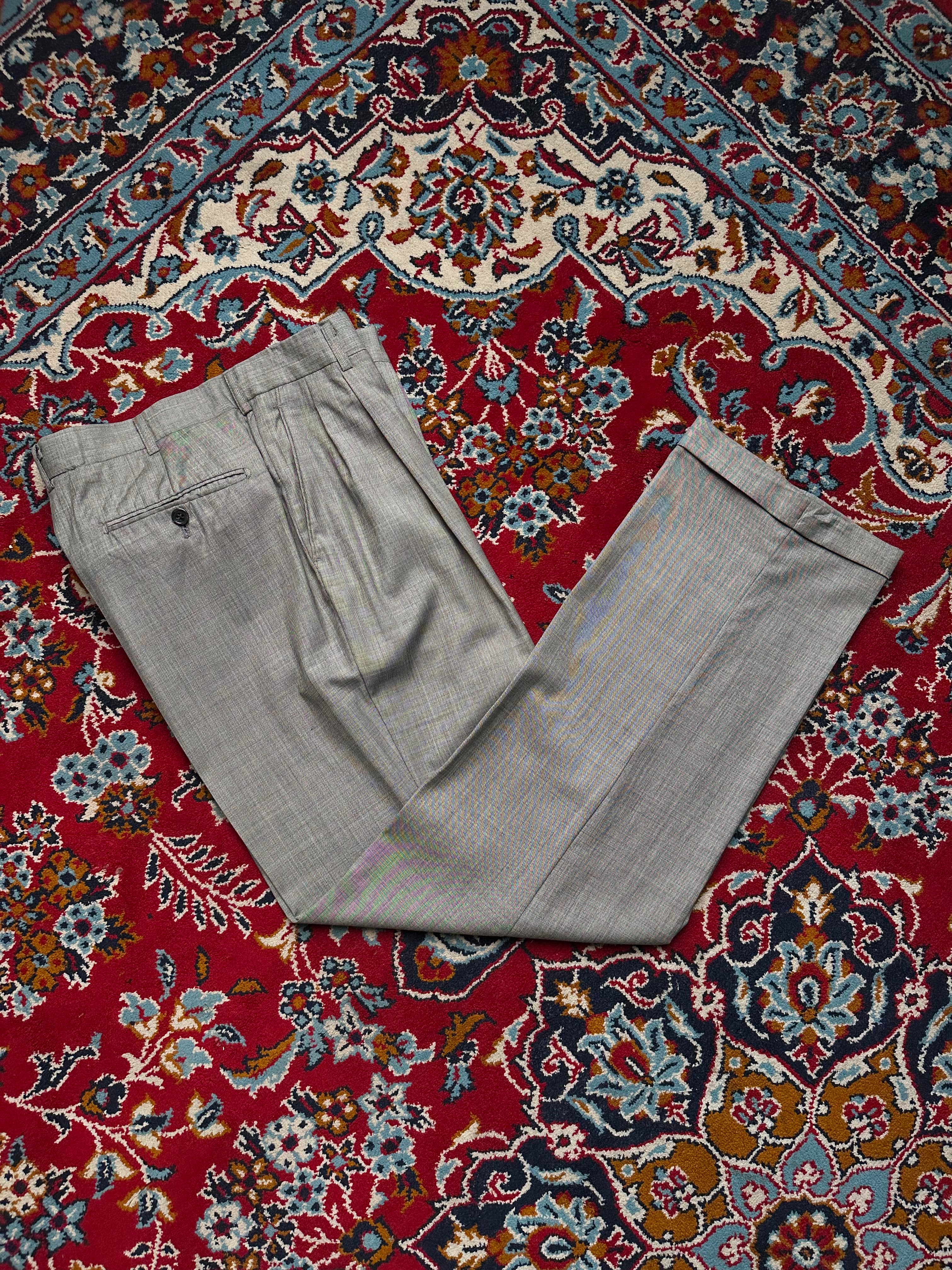 PR Principio Grey Double Pleated Cuffed Dress Pants - 32
