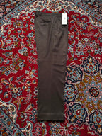 Vintage Dark Brown Textured Pleated Dress Pants - 34