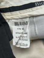 Vintage Big Raman Pleated Cuffed Dark Charcoal Dress Pants - 32