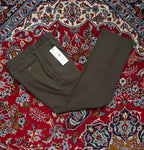 Vintage Luigi Vesari Wool Pleated Olive Brown Dress Pants - 32