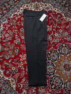 Vintage Dark Grey Pinstripe Pleated Cuffed Dress Pants - 32