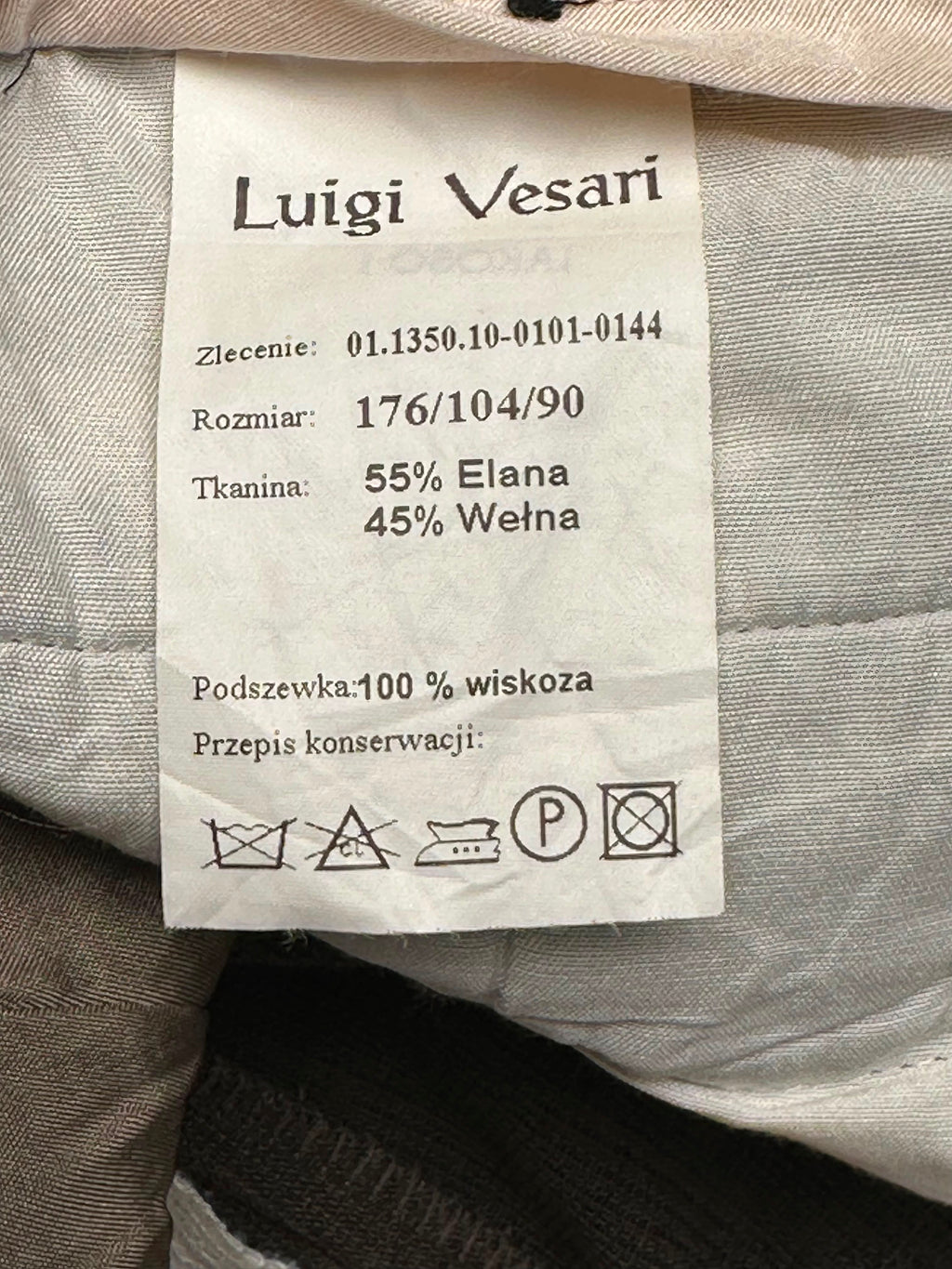 Vintage Luigi Vesari Wool Pleated Olive Brown Dress Pants - 32