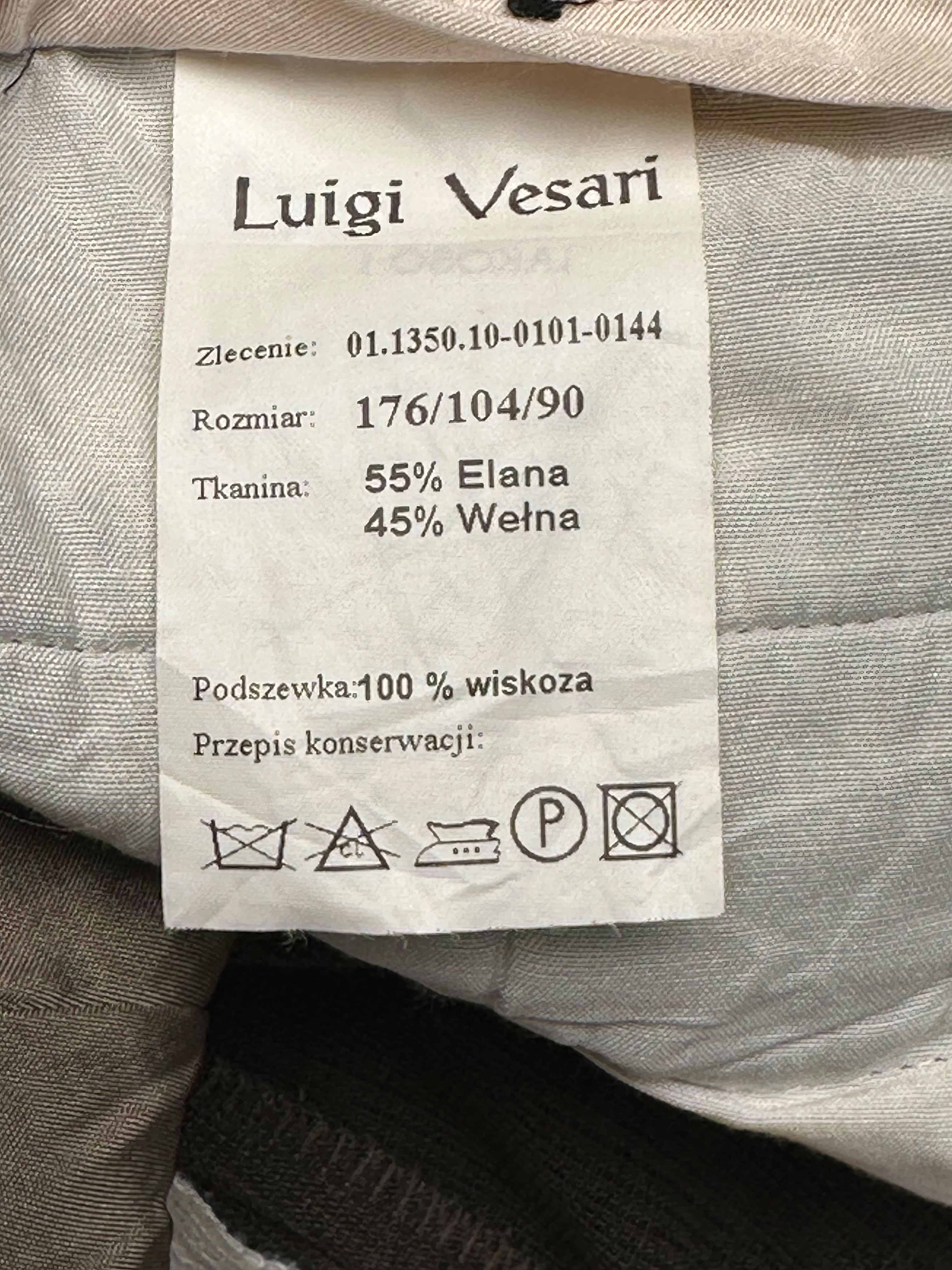 Vintage Luigi Vesari Wool Pleated Olive Brown Dress Pants - 32