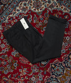 Licona Super 100s Fine Merino Wool Pleated Cuffed Dark Charcoal Dress Pants - 32