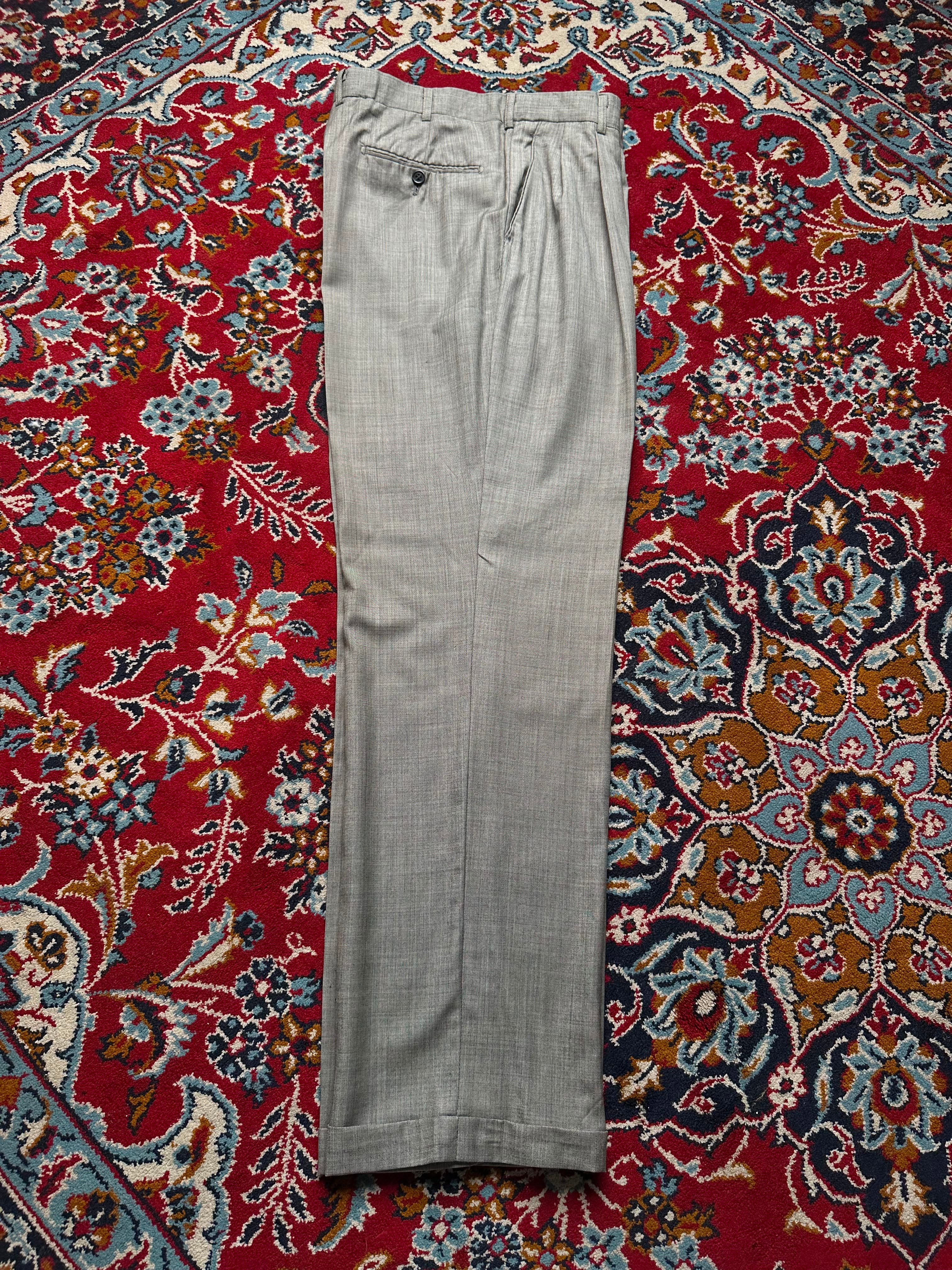 PR Principio Grey Double Pleated Cuffed Dress Pants - 32