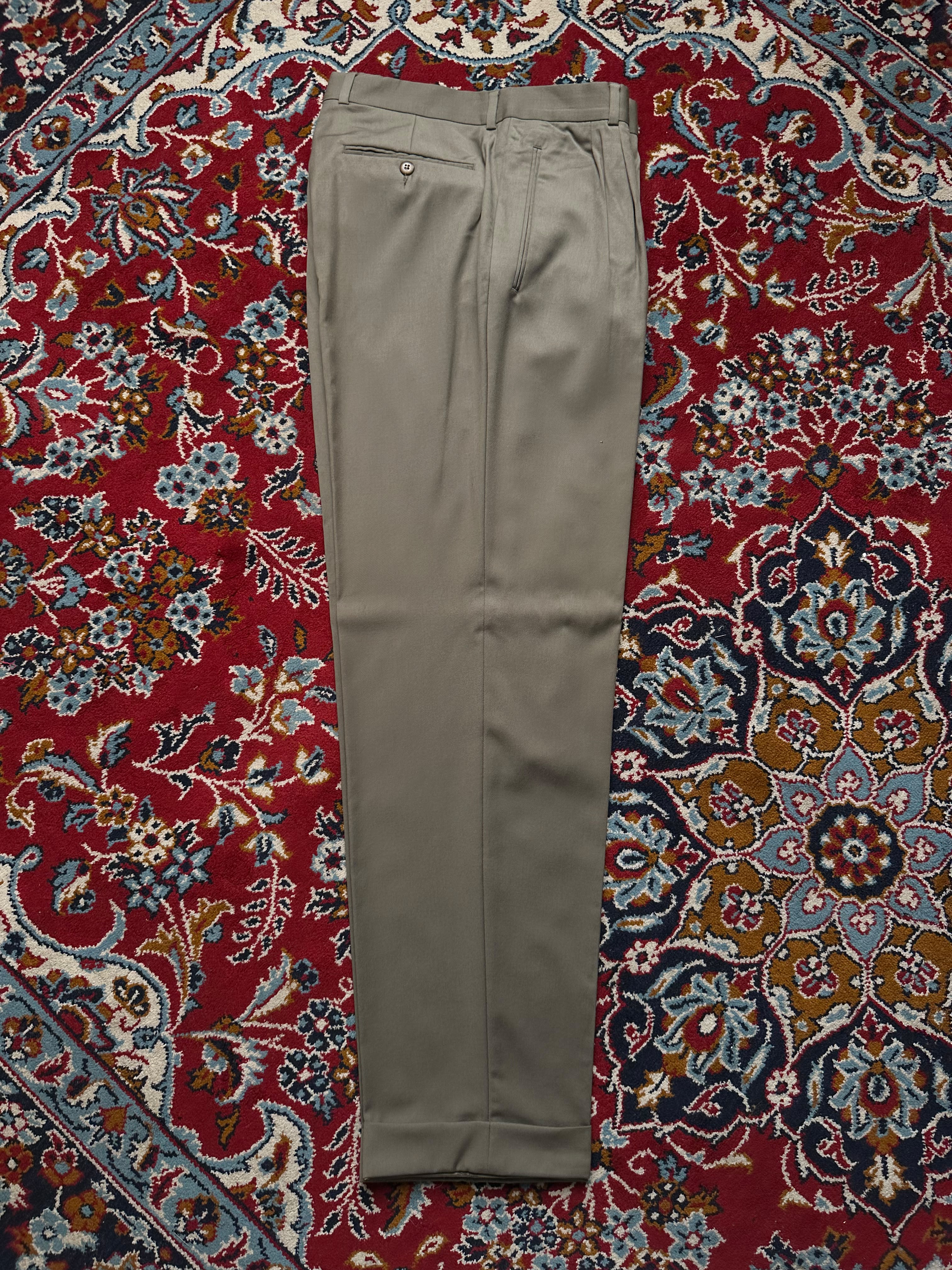 Hugo Boss Vintage Wool Pleated Cuffed Dress Pants - 32