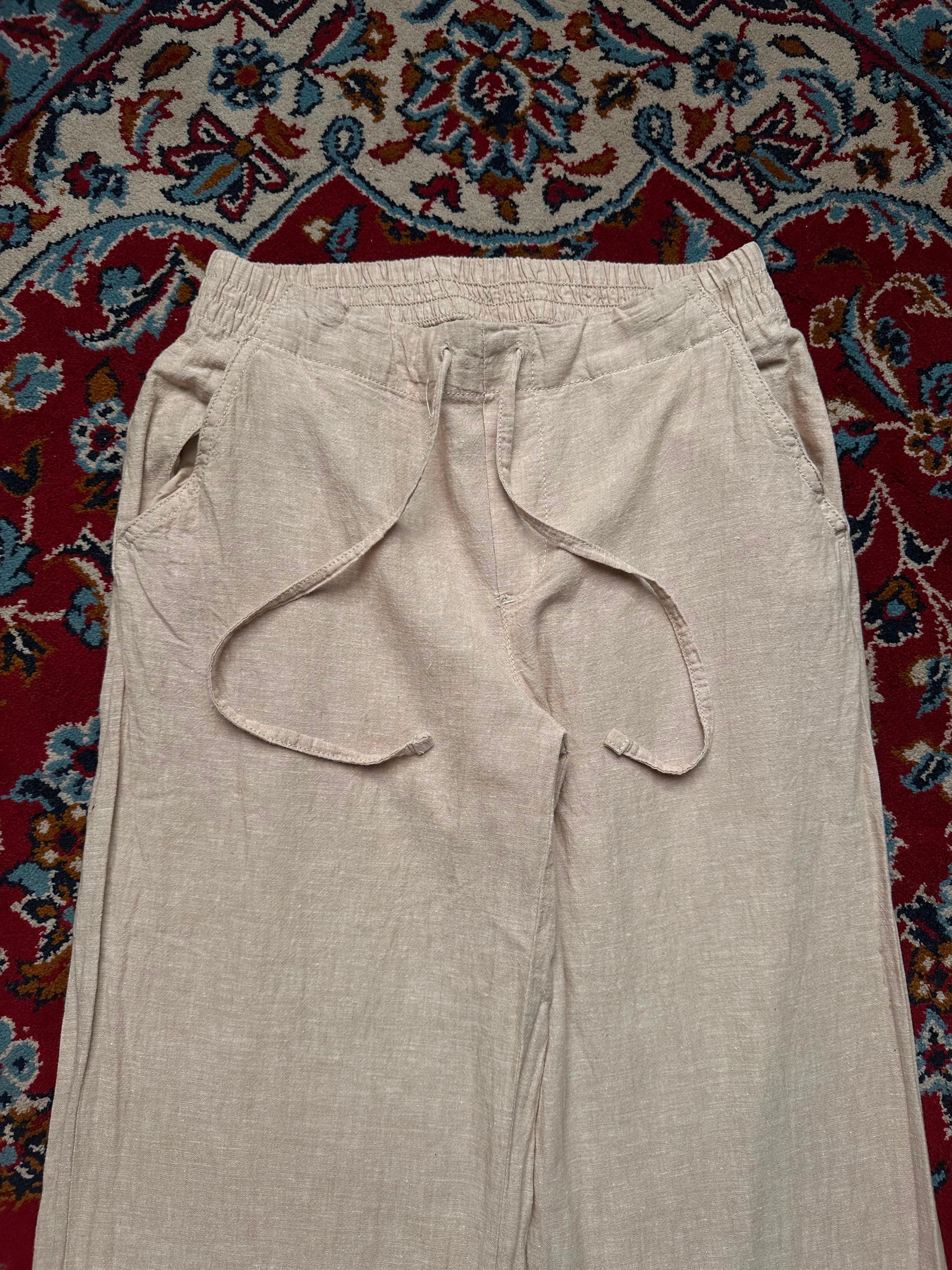 Joe Fresh Women Beige Linen Wide Fit Trousers - 24