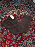 Vintage Dark Brown Textured Pleated Dress Pants - 34