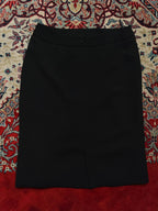 Classic Black High Waist Formal Skirt - 30