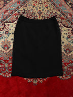 Classic Black High Waist Formal Skirt - 30