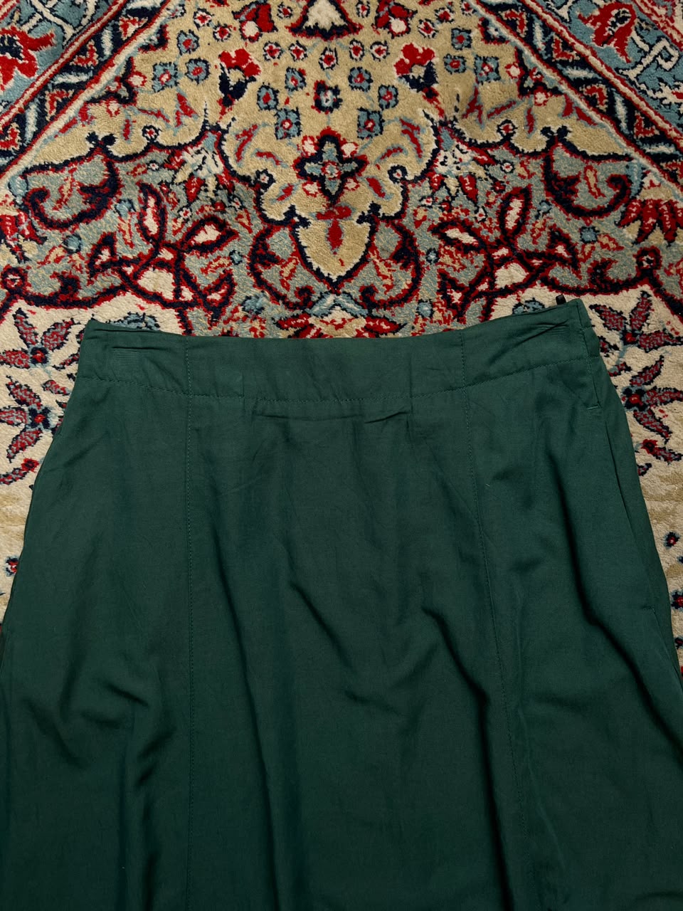 Japanese Brand Forest Green Rayon Skirt - 28