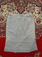 Vintage Grey Heather Button Pocket Pleated Hem Skirt - 30