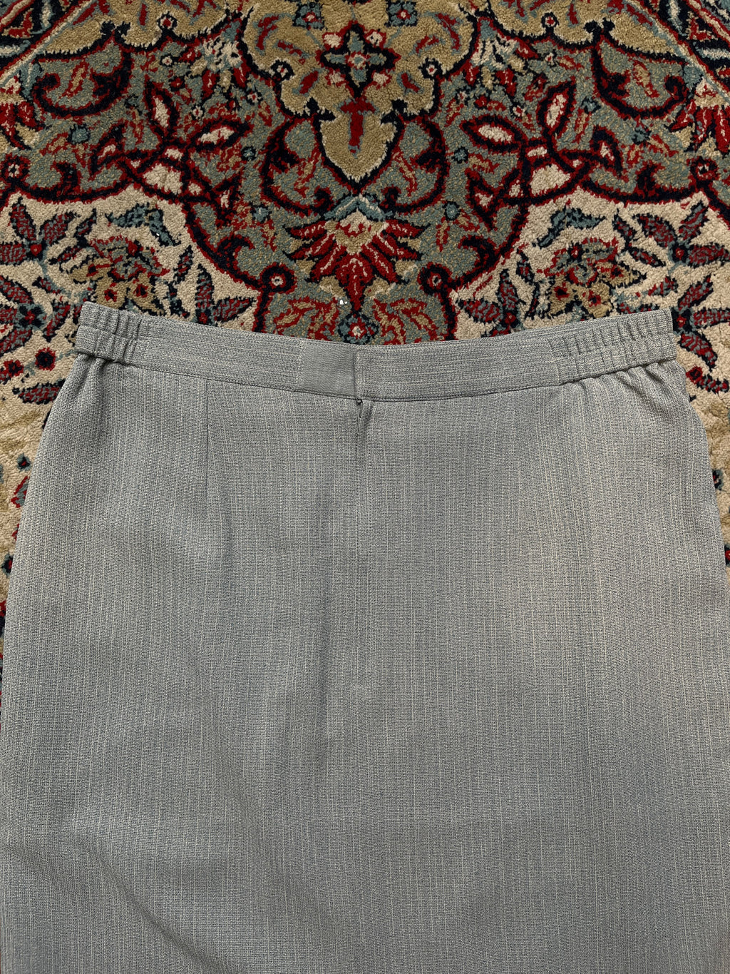 Vintage Grey Heather Button Pocket Pleated Hem Skirt - 30