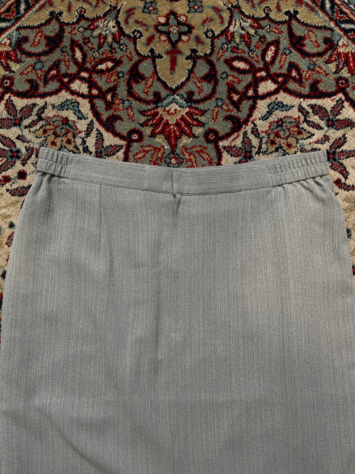Vintage Grey Heather Button Pocket Pleated Hem Skirt - 30