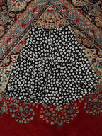 Retro Black & White Daisy Floral Print Chiffon Pleated Skirt - 26