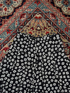 Retro Black & White Daisy Floral Print Chiffon Pleated Skirt - 26