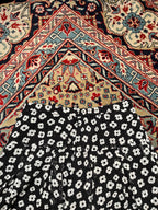 Retro Black & White Daisy Floral Print Chiffon Pleated Skirt - 26