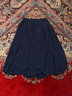 Vintage Japan Made Navy Blue Chiffon Micro Pleated SKIRT - 24