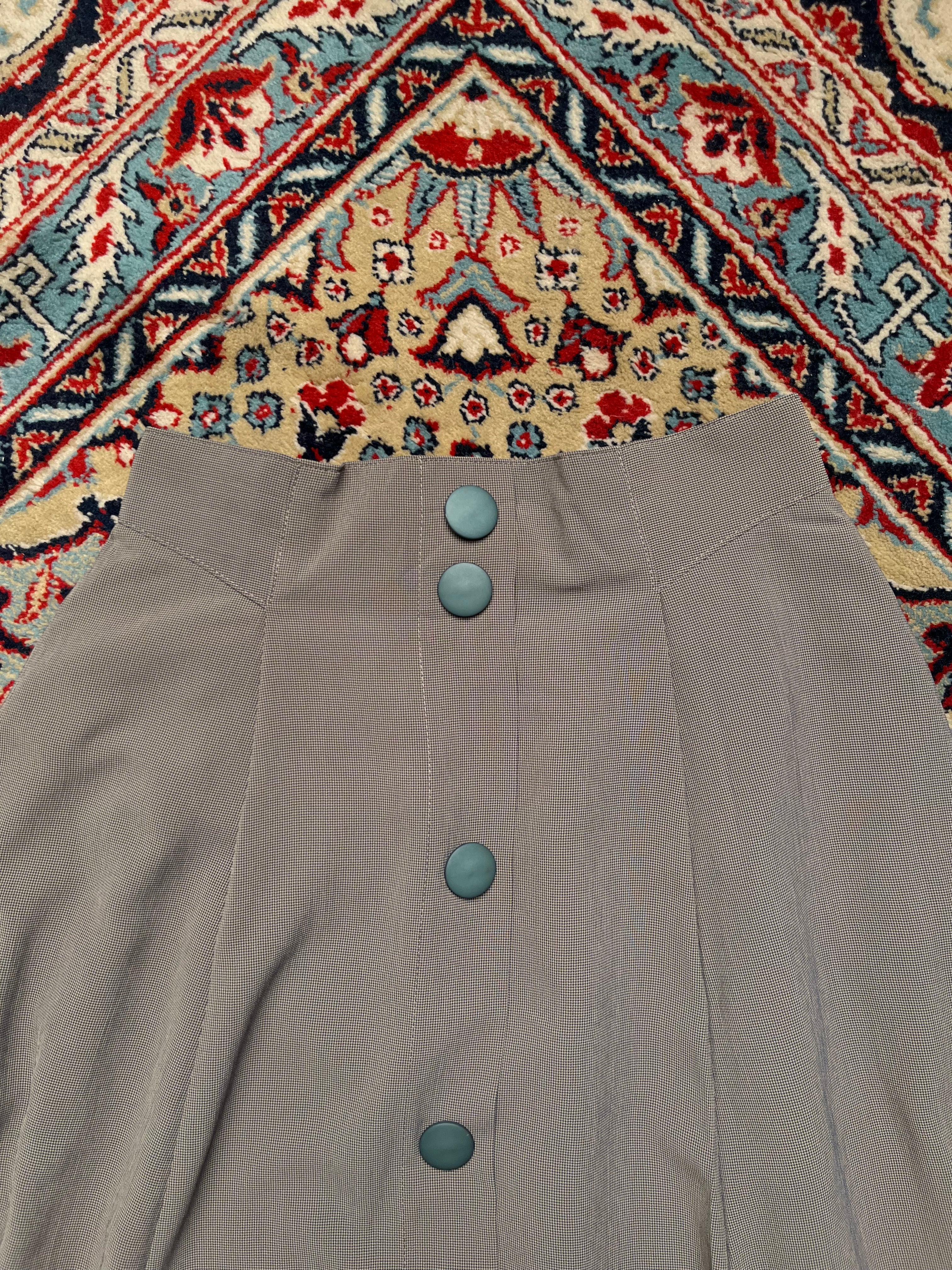 Vintage Houndstooth Micro Check Grey SKIRT - 24