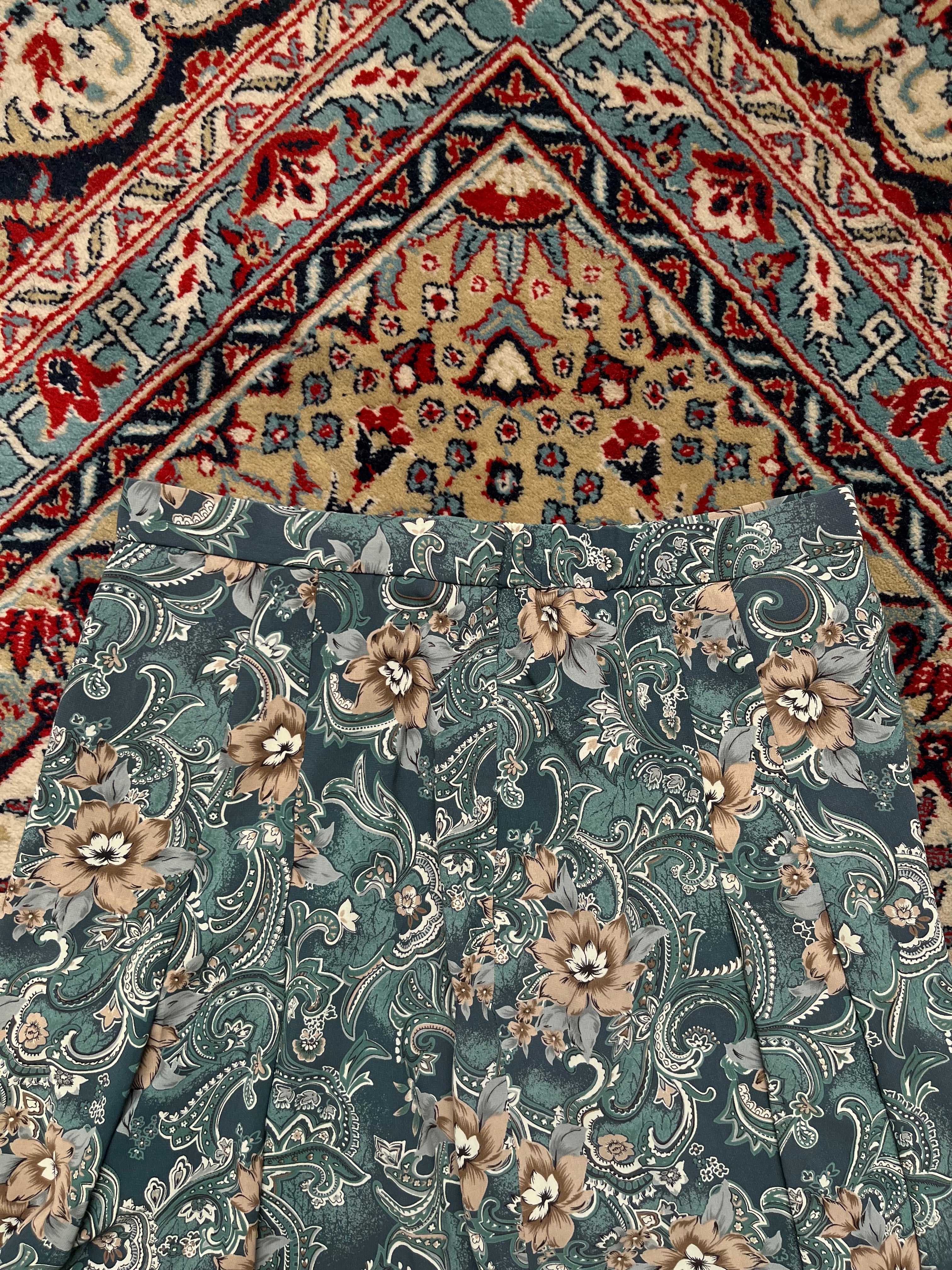 Vintage Delice Sports Tokyo Floral Paisley Pleated Skirt - 28