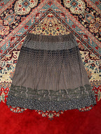 Vintage Geometric Wave Stripe Pattern Pleated Elastic Waist Skirt - 32