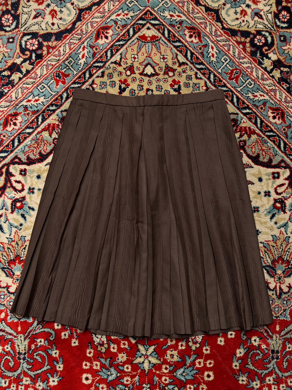 Vintage Brown Pleated Women Casual SKIRT - 28