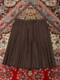 Vintage Brown Pleated Women Casual SKIRT - 28