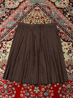 Vintage Brown Pleated Women Casual SKIRT - 28
