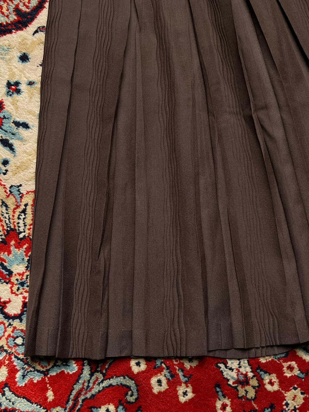 Vintage Brown Pleated Women Casual SKIRT - 28