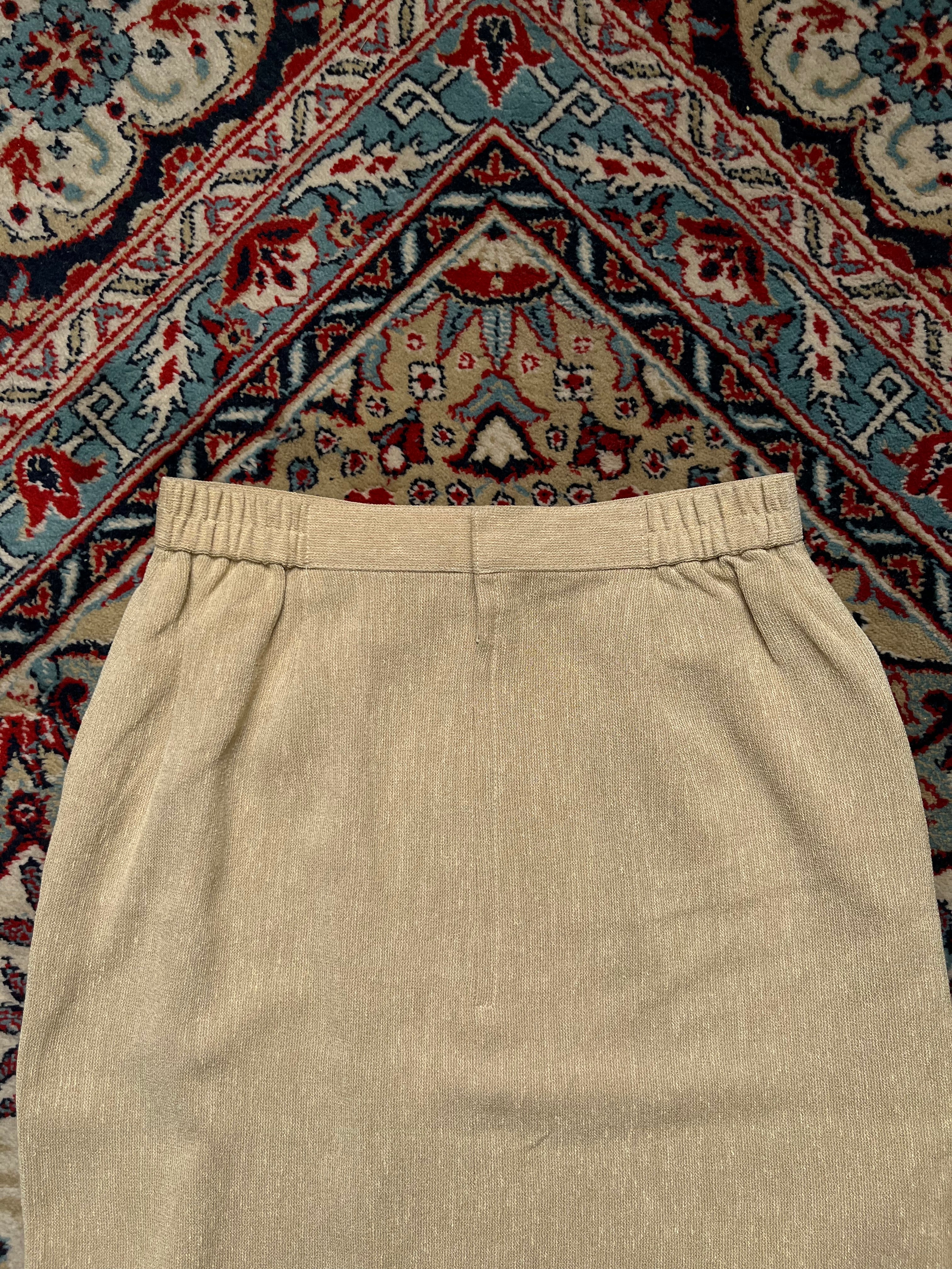 Futaba Co Beige Women Textured Back Slit SKIRT - 28