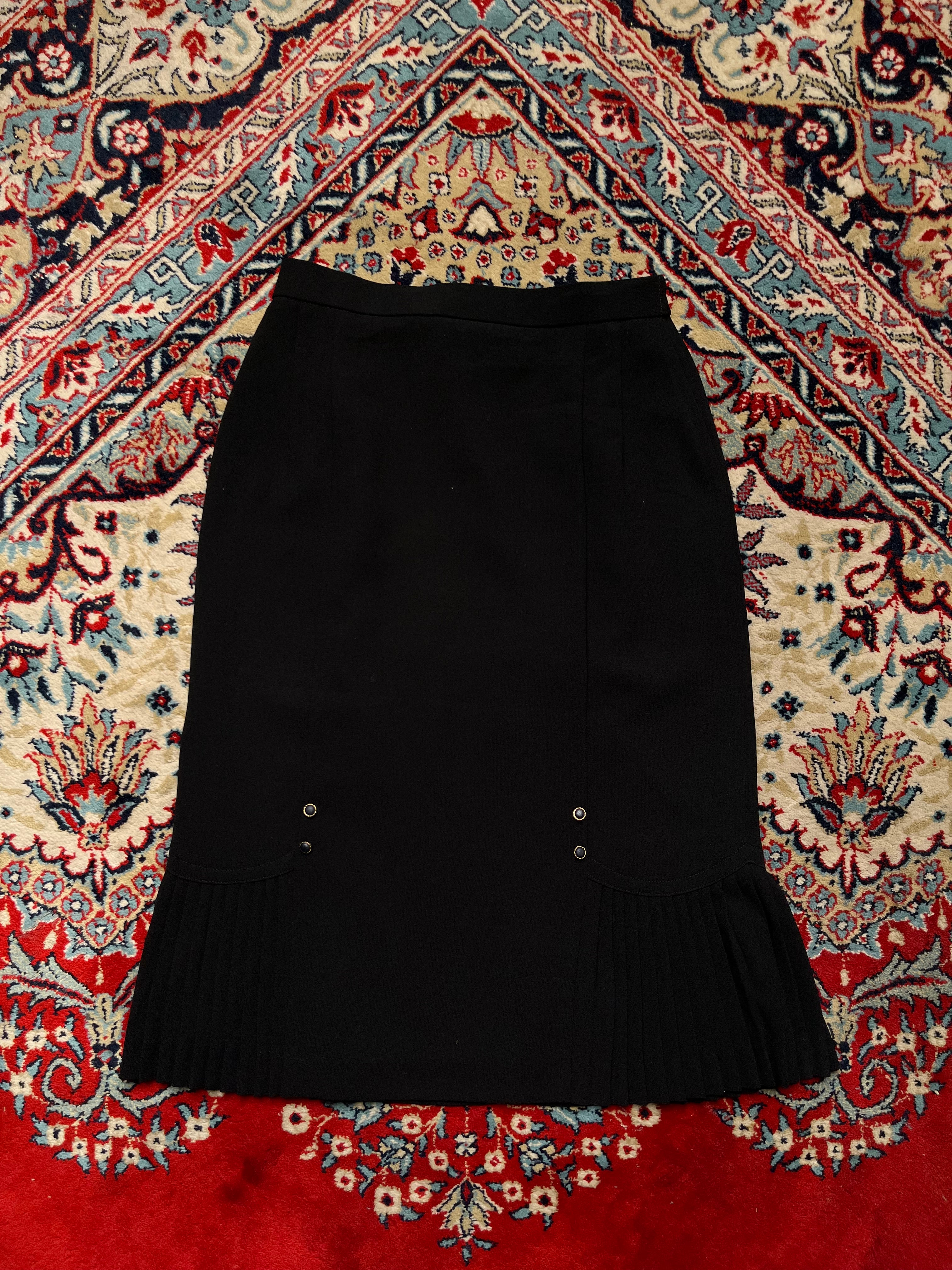 Vintage Arosa Women Black Pleated SKIRT - 26