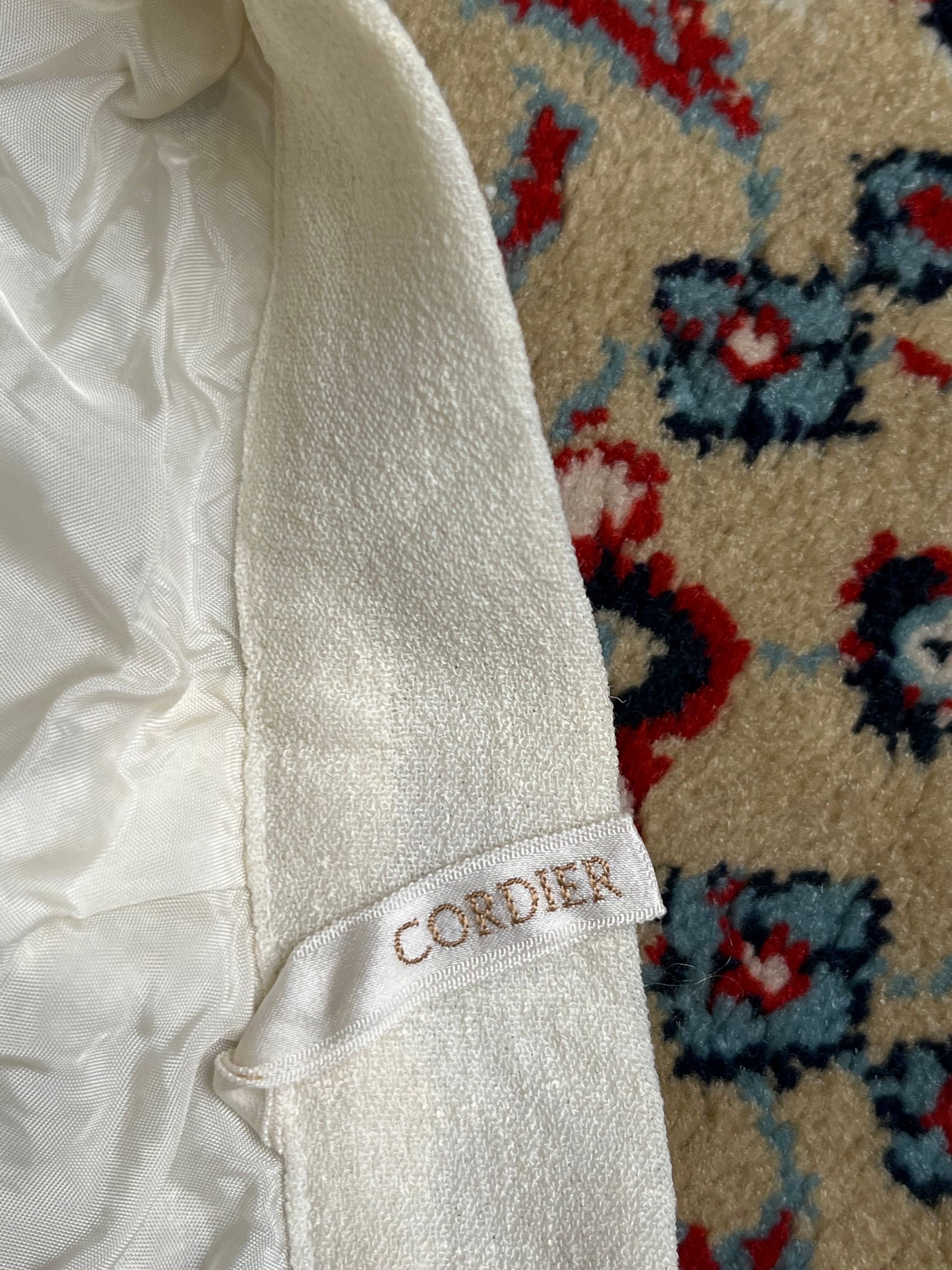 Vintage Cordier Cream White Lined Textured SKIRT - 25