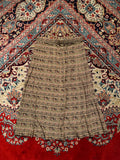 Vintage Floral Striped Pleated Skirt - 26