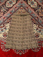Vintage Floral Striped Pleated Skirt - 26