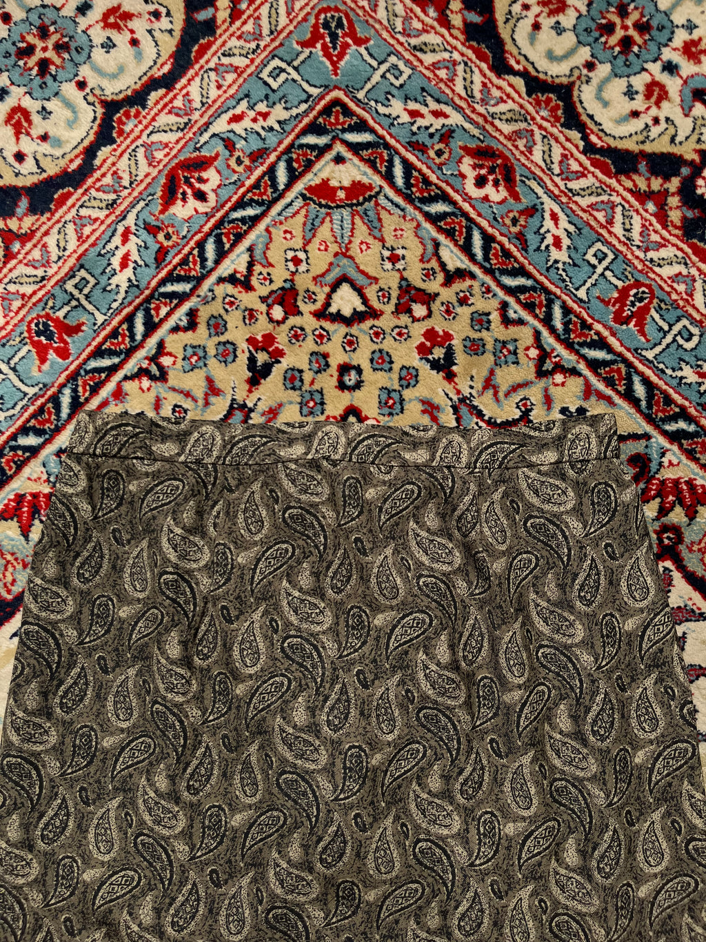 Vintage Women Paisley Pleated Brown Gray PrintED SKIRT - 30