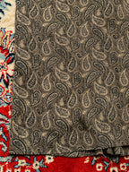 Vintage Women Paisley Pleated Brown Gray PrintED SKIRT - 30