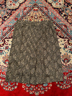 Vintage Women Paisley Pleated Brown Gray PrintED SKIRT - 30