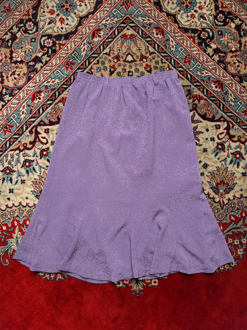 Vintage Purple Floral Textured SKIRT - 28
