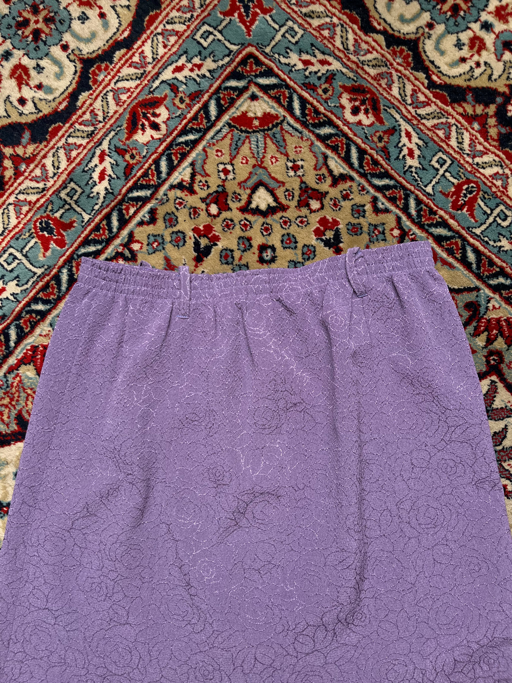 Vintage Purple Floral Textured SKIRT - 28