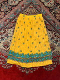 VINTAGE YELLOW FLORAL PRINTED WOMEN SKIRT - 26