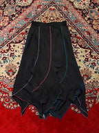 COPIA BLACK MULTI COLOR LINES CHIFFON SKIRT - 24