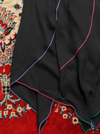 COPIA BLACK MULTI COLOR LINES CHIFFON SKIRT - 24
