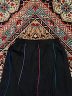 COPIA BLACK MULTI COLOR LINES CHIFFON SKIRT - 24