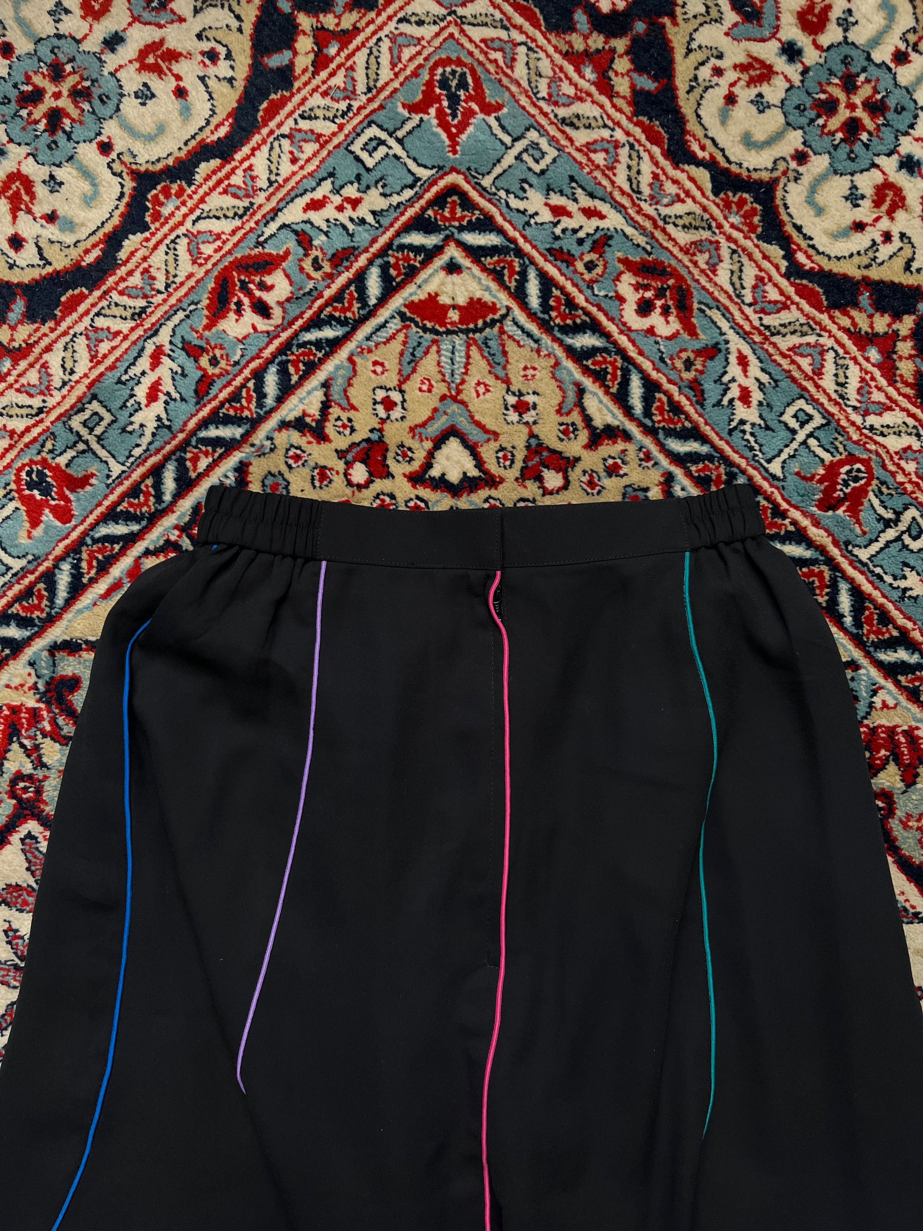 COPIA BLACK MULTI COLOR LINES CHIFFON SKIRT - 24