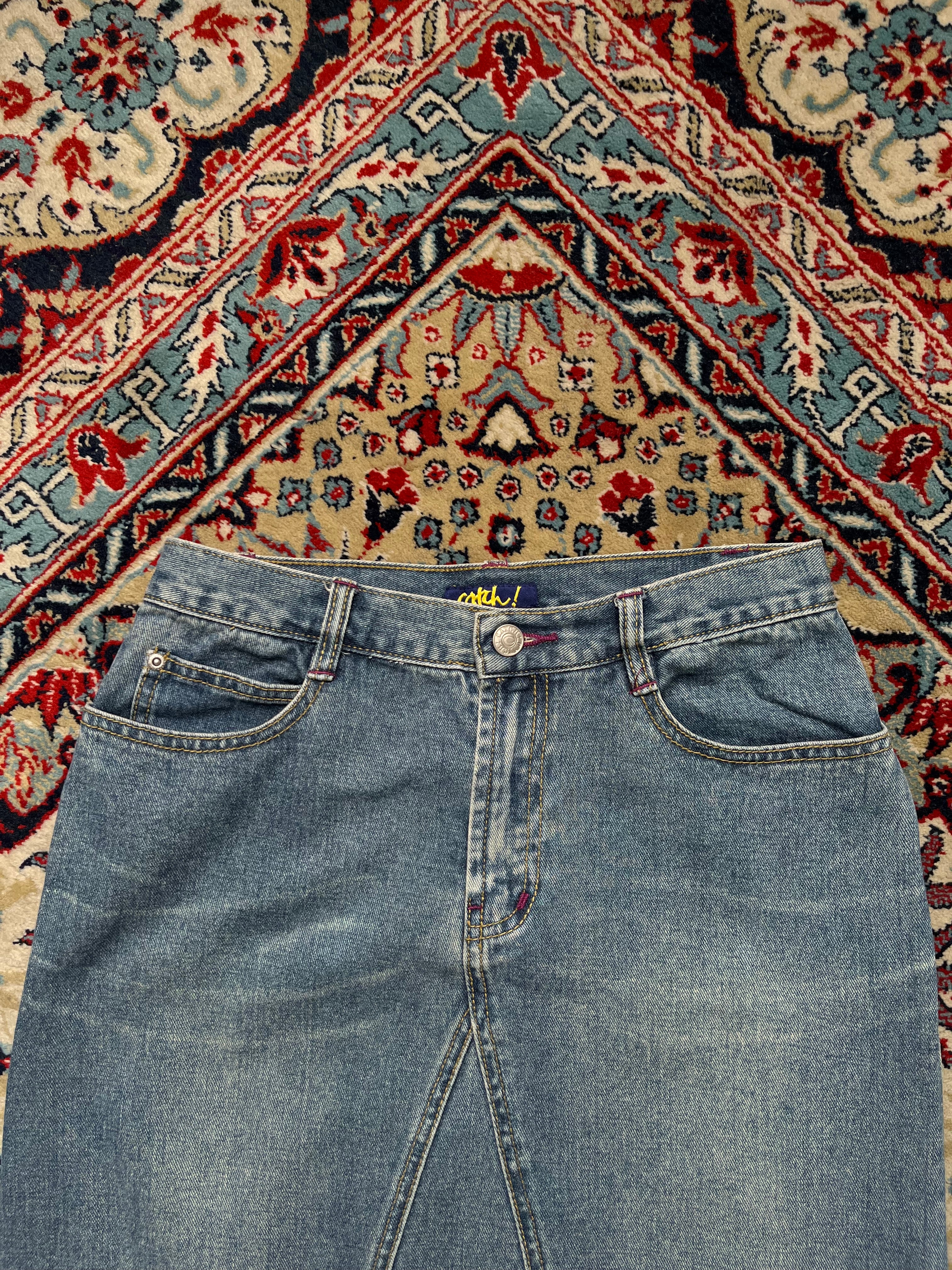 Vintage Catch! Denim Medium Blue WashED SKIRT - 28