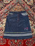 Vintage Back & Forth Denim Skirt - 28