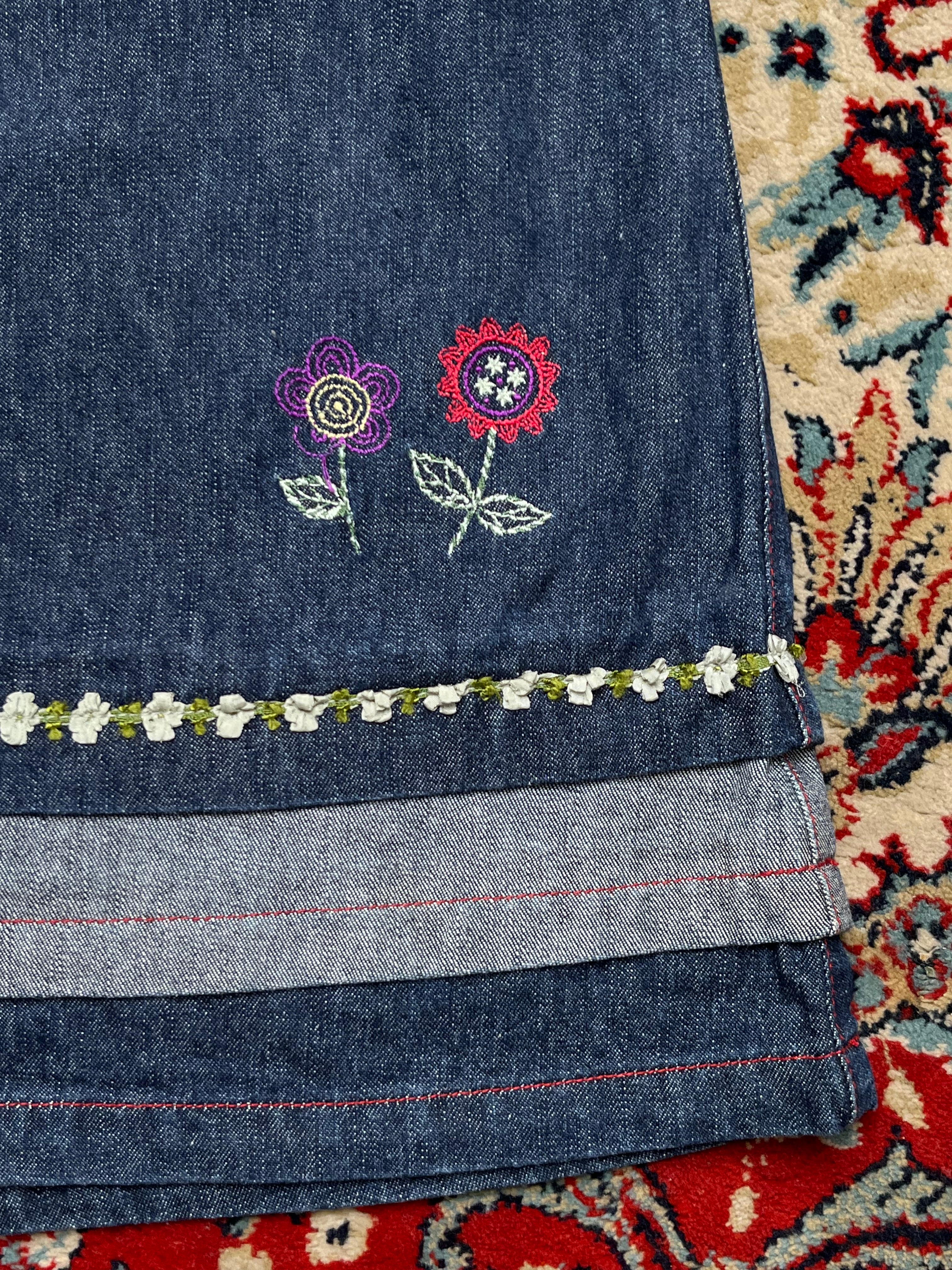 Vintage Back & Forth Denim Skirt - 28