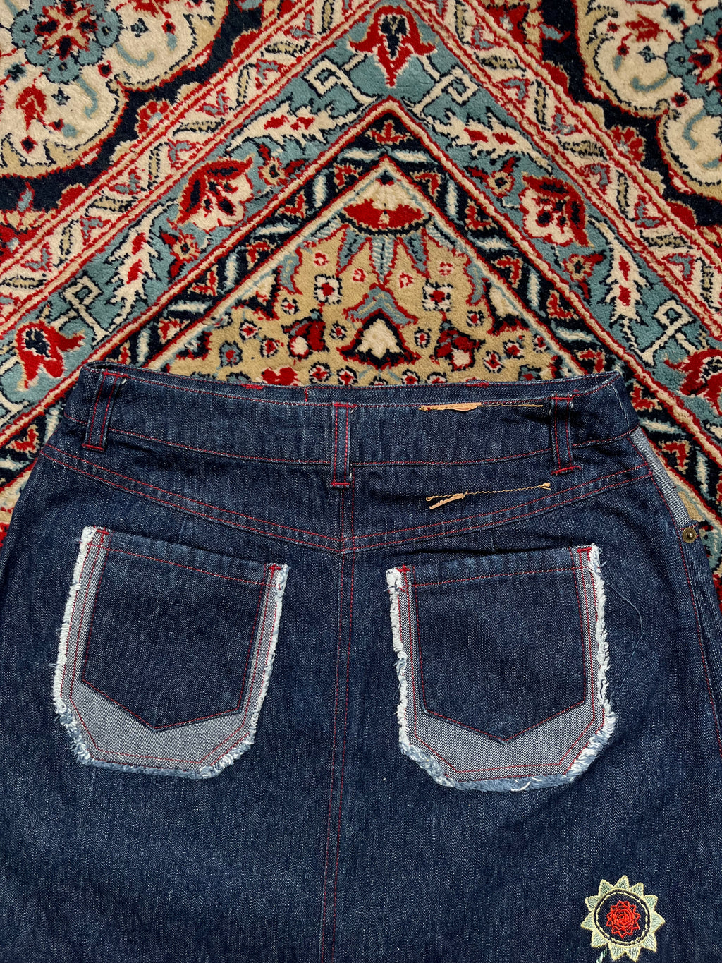 Vintage Back & Forth Denim Skirt - 28