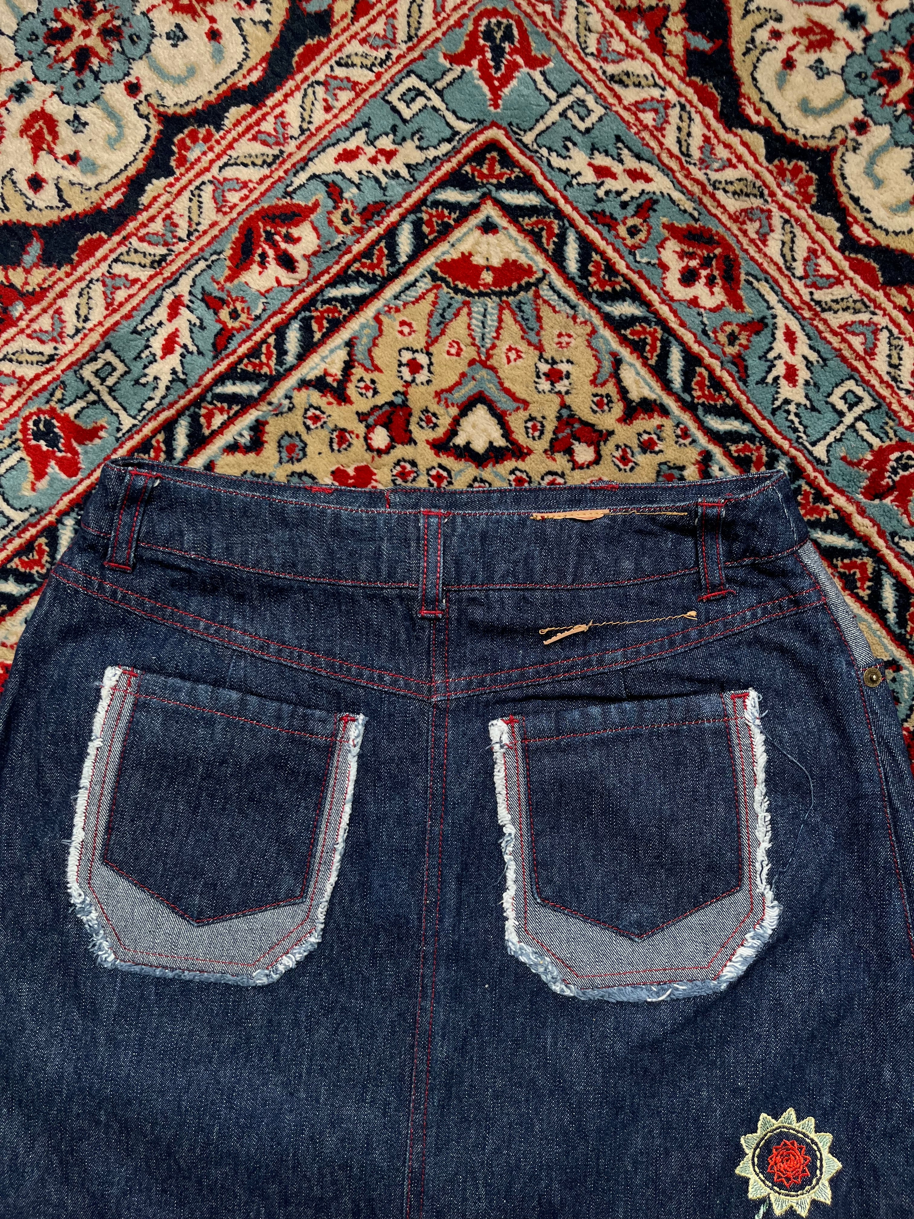 Vintage Back & Forth Denim Skirt - 28