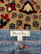 Pink & Mary Light WashED Sequined Beaded Embroidered Floral Denim Skirt - 28
